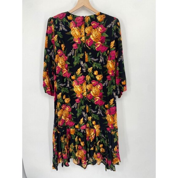 Women's Vintage COTTAGECORE Floral Print Dress Sz 24W Designer Robert Too USA Bo - Picture 5 of 5